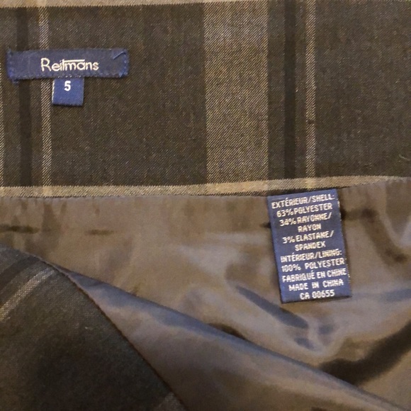 Reitmans size 5 charcoal grey midi skirt. - Picture 6 of 6